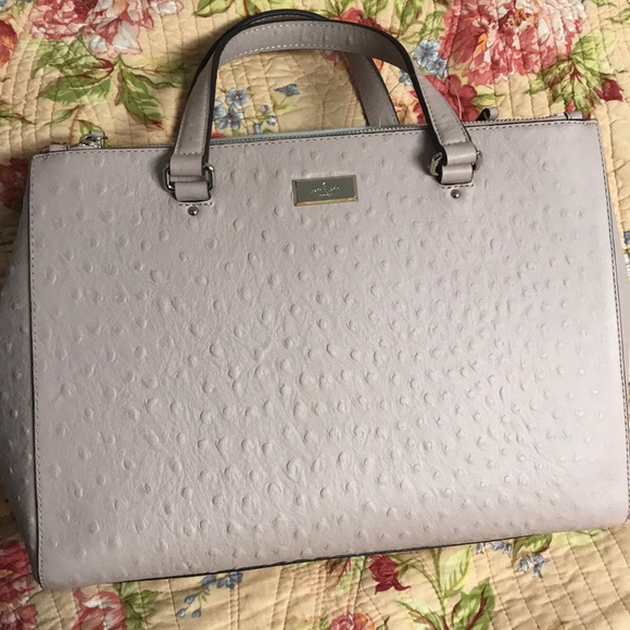 Kaye spade loden bristol drive ostrich emb leather